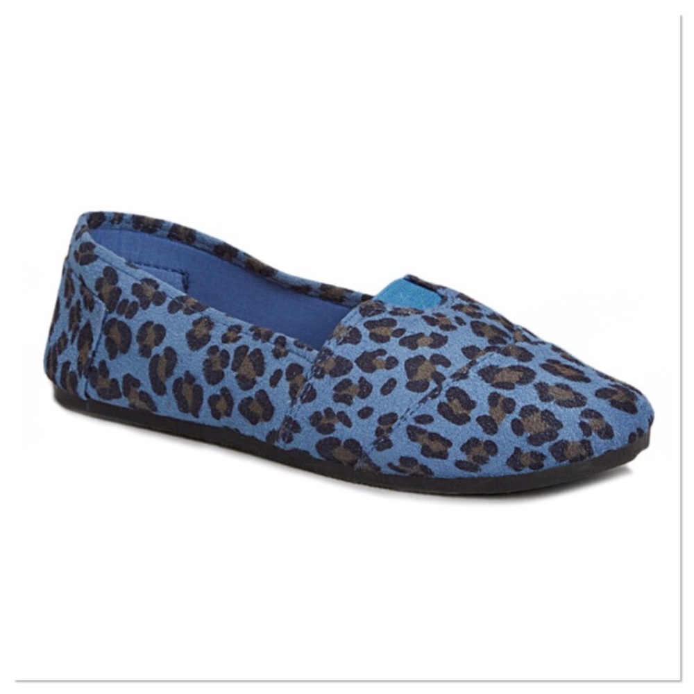 Blue Leopard Slip-on Shoes